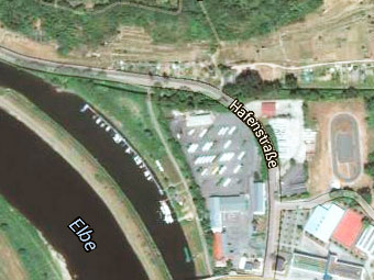 Lage Werkstatt Tauchen und Boote Meissen Hafenstraße 51